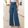 image:imageANRABESS Womens Palazzo Wide Leg High Waisted Flowy Lounge Work PantsDeep Bule