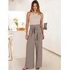 image:imageANRABESS Womens Palazzo Wide Leg High Waisted Flowy Lounge Work PantsLight Camel