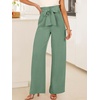 image:imageANRABESS Womens Palazzo Wide Leg High Waisted Flowy Lounge Work PantsLight Green