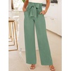 image:imageANRABESS Womens Palazzo Wide Leg High Waisted Flowy Lounge Work PantsLight Green