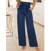 image:imageANRABESS Womens Palazzo Wide Leg High Waisted Flowy Lounge Work PantsNavy Blue