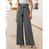image:imageANRABESS Womens Palazzo Wide Leg High Waisted Flowy Lounge Work PantsSmoky Grey
