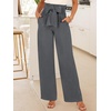 image:imageANRABESS Womens Palazzo Wide Leg High Waisted Flowy Lounge Work PantsSmoky Grey