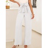 image:imageANRABESS Womens Palazzo Wide Leg High Waisted Flowy Lounge Work PantsWhite