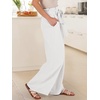 image:imageANRABESS Womens Palazzo Wide Leg High Waisted Flowy Lounge Work PantsWhite