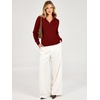 image:imageANRABESS Womens Quarter Zip Fall Lightweight SweatersBrick Red