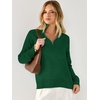 image:imageANRABESS Womens Quarter Zip Fall Lightweight SweatersForest Green