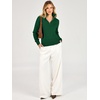 image:imageANRABESS Womens Quarter Zip Fall Lightweight SweatersForest Green