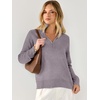 image:imageANRABESS Womens Quarter Zip Fall Lightweight SweatersNutmeg