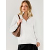 image:imageANRABESS Womens Quarter Zip Fall Lightweight SweatersWhite