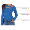 image:imageANRABESS Womens Ribbed Cutout Long Sleeve Shirts Slim Fit Going Out TopsBlue