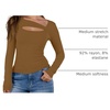 image:imageANRABESS Womens Ribbed Cutout Long Sleeve Shirts Slim Fit Going Out TopsLight Brown