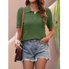 image:imageANRABESS Womens Short Sleeve Cable Knit Polo Sweaters Summer Fall OutfitsArmy Green