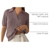 image:imageANRABESS Womens Short Sleeve Cable Knit Polo Sweaters Summer Fall OutfitsLight Coffee