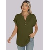 image:imageANRABESS Womens Short Sleeve Henley Tops Summer Shirts Dressy Casual BlouseArmy Green