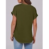 image:imageANRABESS Womens Short Sleeve Henley Tops Summer Shirts Dressy Casual BlouseArmy Green
