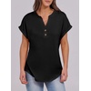 image:imageANRABESS Womens Short Sleeve Henley Tops Summer Shirts Dressy Casual BlouseBlack