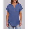 image:imageANRABESS Womens Short Sleeve Henley Tops Summer Shirts Dressy Casual BlouseBlue