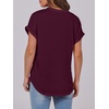 image:imageANRABESS Womens Short Sleeve Henley Tops Summer Shirts Dressy Casual BlouseBrick Red