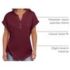 image:imageANRABESS Womens Short Sleeve Henley Tops Summer Shirts Dressy Casual BlouseBurgundy