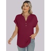 image:imageANRABESS Womens Short Sleeve Henley Tops Summer Shirts Dressy Casual BlouseBurgundy