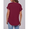 image:imageANRABESS Womens Short Sleeve Henley Tops Summer Shirts Dressy Casual BlouseBurgundy