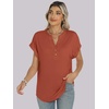 image:imageANRABESS Womens Short Sleeve Henley Tops Summer Shirts Dressy Casual BlouseCaramel Brown