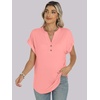 image:imageANRABESS Womens Short Sleeve Henley Tops Summer Shirts Dressy Casual BlouseCoral