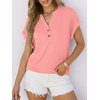 image:imageANRABESS Womens Short Sleeve Henley Tops Summer Shirts Dressy Casual BlouseCoral