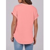 image:imageANRABESS Womens Short Sleeve Henley Tops Summer Shirts Dressy Casual BlouseCoral