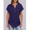 image:imageANRABESS Womens Short Sleeve Henley Tops Summer Shirts Dressy Casual BlouseDark Blue
