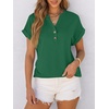 image:imageANRABESS Womens Short Sleeve Henley Tops Summer Shirts Dressy Casual BlouseGreen
