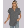 image:imageANRABESS Womens Short Sleeve Henley Tops Summer Shirts Dressy Casual BlouseGrey