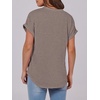 image:imageANRABESS Womens Short Sleeve Henley Tops Summer Shirts Dressy Casual BlouseGrey Brown