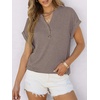 image:imageANRABESS Womens Short Sleeve Henley Tops Summer Shirts Dressy Casual BlouseGrey Brown