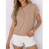 image:imageANRABESS Womens Short Sleeve Henley Tops Summer Shirts Dressy Casual BlouseKhaki