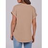 image:imageANRABESS Womens Short Sleeve Henley Tops Summer Shirts Dressy Casual BlouseKhaki
