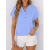 image:imageANRABESS Womens Short Sleeve Henley Tops Summer Shirts Dressy Casual BlouseLight Blue