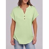 image:imageANRABESS Womens Short Sleeve Henley Tops Summer Shirts Dressy Casual BlouseLight Green