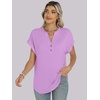 image:imageANRABESS Womens Short Sleeve Henley Tops Summer Shirts Dressy Casual BlouseLight Purple