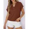 image:imageANRABESS Womens Short Sleeve Henley Tops Summer Shirts Dressy Casual BlouseMaple Brown