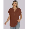 image:imageANRABESS Womens Short Sleeve Henley Tops Summer Shirts Dressy Casual BlouseMaple Brown