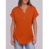 image:imageANRABESS Womens Short Sleeve Henley Tops Summer Shirts Dressy Casual BlouseOrange