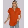 image:imageANRABESS Womens Short Sleeve Henley Tops Summer Shirts Dressy Casual BlouseOrange