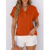 image:imageANRABESS Womens Short Sleeve Henley Tops Summer Shirts Dressy Casual BlouseOrange