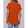 image:imageANRABESS Womens Short Sleeve Henley Tops Summer Shirts Dressy Casual BlouseOrange