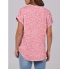 image:imageANRABESS Womens Short Sleeve Henley Tops Summer Shirts Dressy Casual BlousePink White Floral