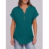 image:imageANRABESS Womens Short Sleeve Henley Tops Summer Shirts Dressy Casual BlouseTeal