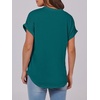 image:imageANRABESS Womens Short Sleeve Henley Tops Summer Shirts Dressy Casual BlouseTeal