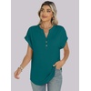 image:imageANRABESS Womens Short Sleeve Henley Tops Summer Shirts Dressy Casual BlouseTeal